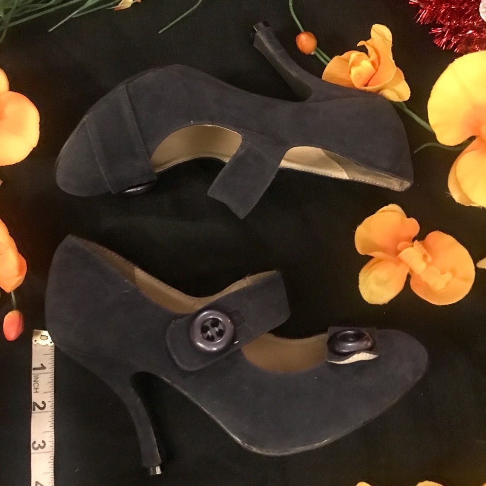 Mojo Moxy Blue Suede Heels - Picture 7 of 7